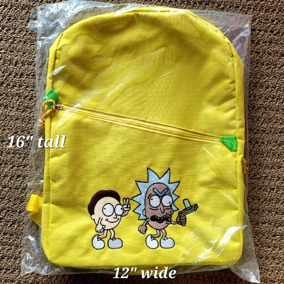NEW - Rick and Morty Yellow Backpack - San Diego Comic-Con - Picture 3 of 3